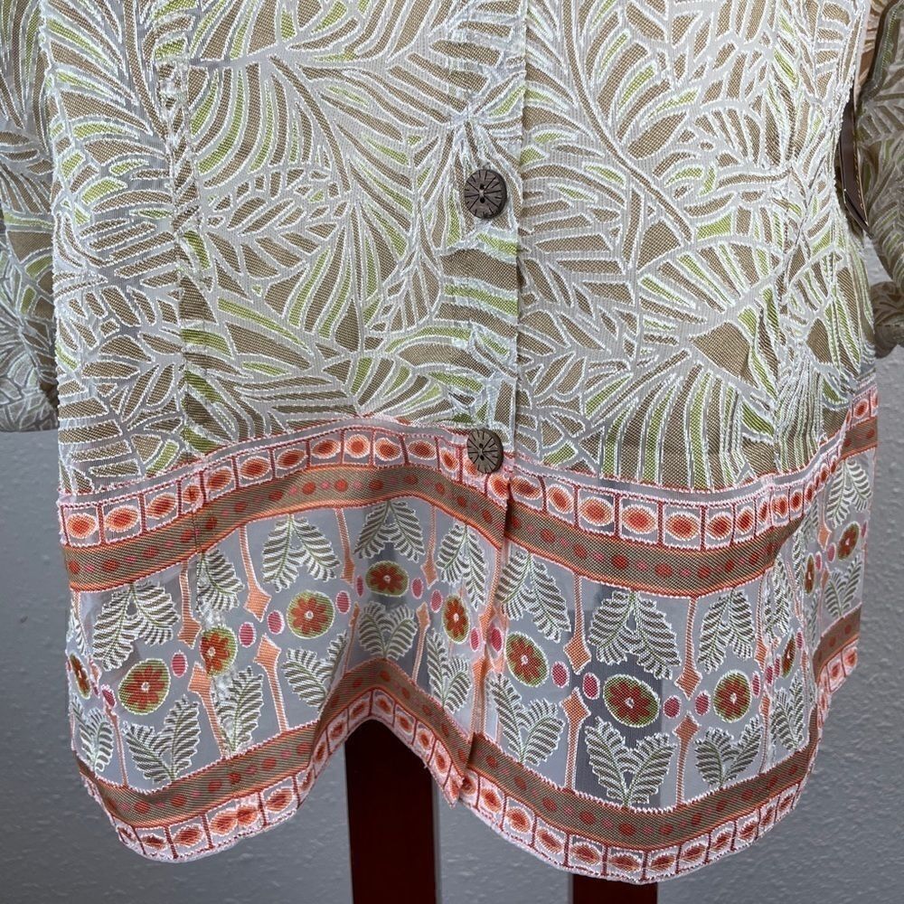 NWT Multiples Sheer Button Down Top Size L - Picture 3 of 11
